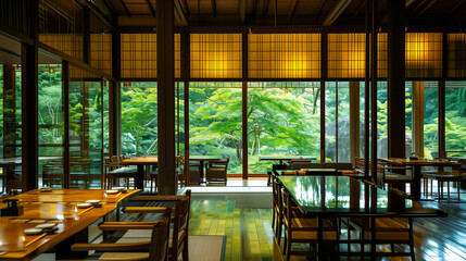 日本の高級旅館の和食レストラン