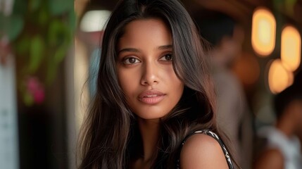 close up portrait of a young asiatic woman