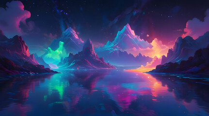 Obraz premium A surreal dreamscape of floating metallic islands, each with its own unique design and purpose,