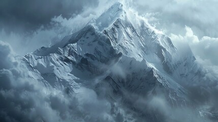 snowy mountains in winter