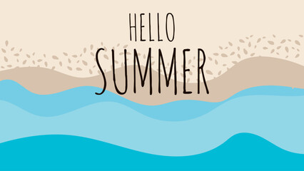 HELLO SUMMER BACKGROUND BRIGHT ABSTRACT HANDDRAWN SHAPE FLAT PASTEL COLORFUL DESIGN VECTOR. GODD FOR FLYER, BANNERS, PRINT, WEBSITE, WALLPAPER, COVER DESIGN, GREETING CARD