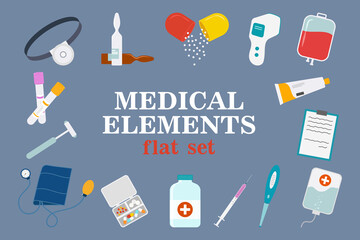 Various meds. Pills, capsules blisters, glass bottles with liquid medicine, plastic tubes with caps. Medication and supplements collection.