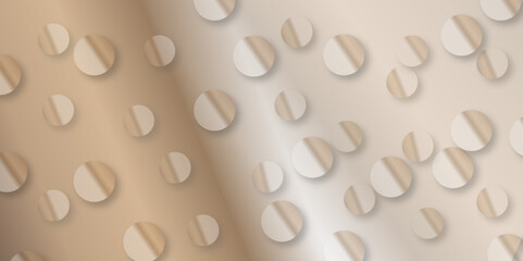 circle hole on concrete white wall abstract banner background. Grey background with circles. Texture. Abstract. Use for banner, poster, wallpaper, adding