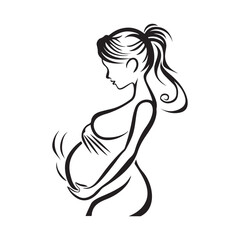 Pregnant Logo Images Vector. Pregnant Logo Design Illustration on white background