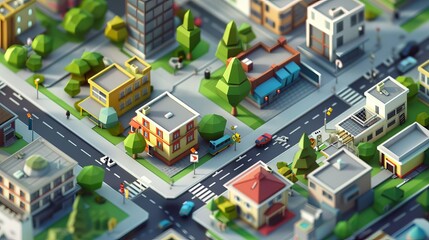 3d isometric illustration of a city