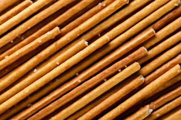 Crackers sticks background. Top view