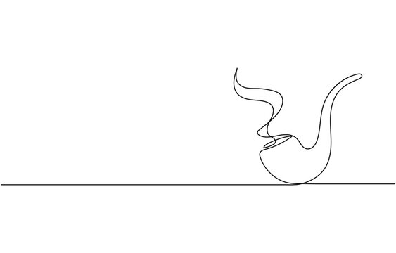 recommend clip art: Continuous one line drawing of tobacco pipe. Simple smoking pipe outline design. Editable active stroke vector, Continuous one line drawing of tobacco pipe smoking pipe vector illustration. Pro Vector