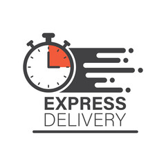 Express delivery icon in flat style. Fast shipping vector illustration on isolated background. Commercial service sign business concept.