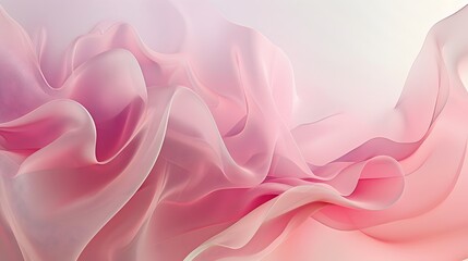 Obraz premium Minimalist abstract design featuring soft pink waves on a textured background, with gradients and a clean aesthetic for versatile use. 