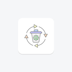 Waste Management lineal color icon , vector, pixel perfect, illustrator file