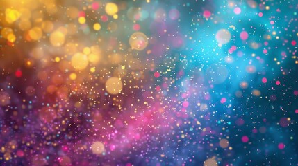 Fototapeta premium Background with tiny luminous dots in Holi colors creating a dreamy effect