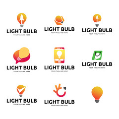 Set of Light bulb logo template. Electrical vector design.