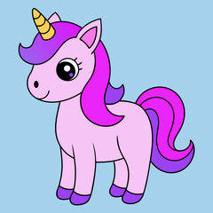 Unicorn icon vector art illustration on white Background