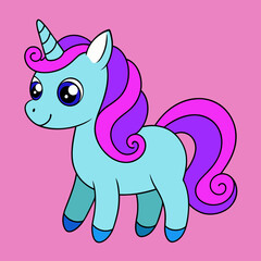 Unicorn icon vector art illustration on white Background