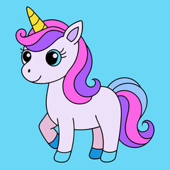 Unicorn icon vector art illustration on white Background