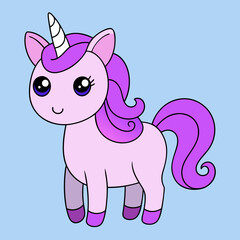 Naklejka premium Unicorn icon vector art illustration on white Background