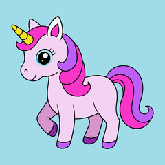 Unicorn icon vector art illustration on white Background