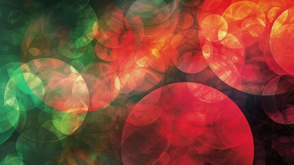 Layered translucent circles in vibrant powder colors on a dynamic background