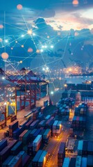 Fototapeta premium Abstract Overview of International and Global Supply Chain Management, Highlighting Logistics, Distribution, and Efficient Strategic Planning for Worldwide Operations.