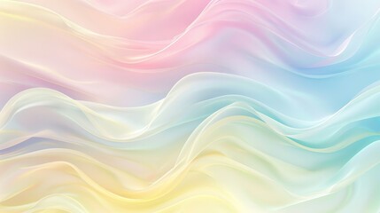 Obraz premium Pastel gradient waves blending seamlessly in a serene background