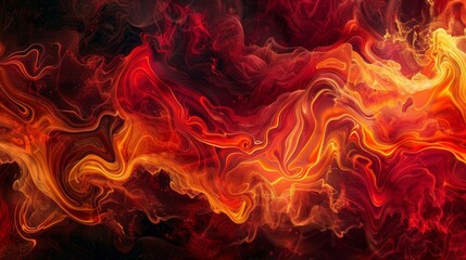 Fototapeta premium Smoke patterns in deep red and orange with a dark ember glow backdrop