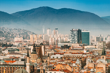 Obraz premium architecture and scenic beauty, Sarajevo stands as a testament to its rich cultural heritage and vibrant spirit.