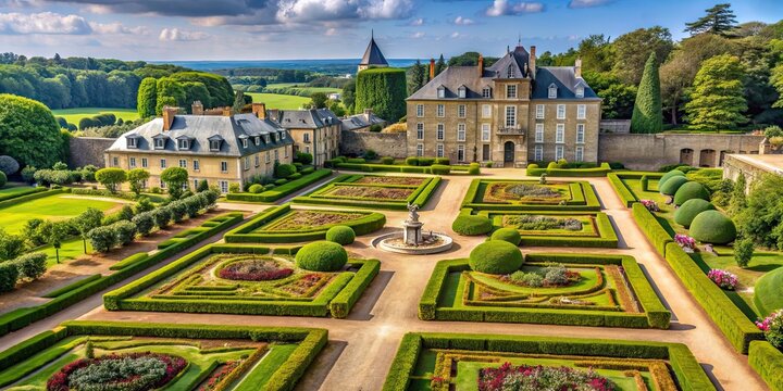 Scenic park surrounding Ch?teau des Ravalet in Cherbourg, featuring lush greenery
