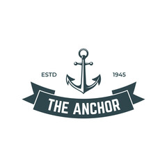 Vintage nautical anchor logo design