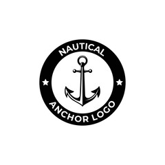 Vintage nautical anchor logo design