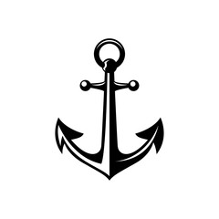 Vintage nautical anchor logo design