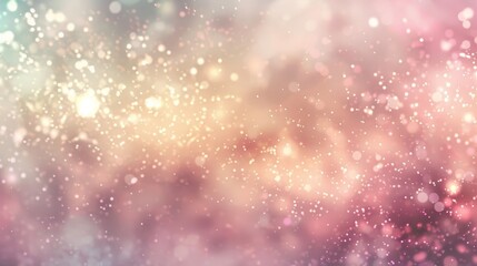 Dreamy background with diffused lights and pastel tones sprinkled with light particles