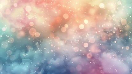 Fototapeta premium Diffused cloud-like textures in soft colors with glowing dots creating an ethereal wallpaper