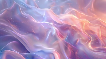 Obraz premium Pastel wave abstract wallpaper with a soft glow and scattered shimmering particles