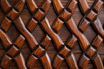 Obraz premium Close-up photograph of an intricately carved wood pattern featuring Celtic knots