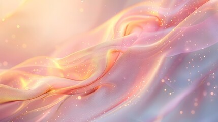 Obraz premium Backdrop with fluid pastel shapes delicate shimmering lights and ambient glow