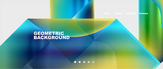 Abstract geometric shapes web design page. Vector Illustration For Wallpaper, Banner, Background, Card, Book Illustration, landing page