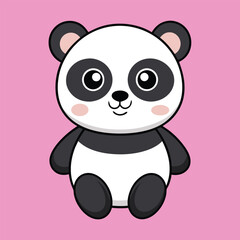 The cute panda vector graphic is perfect for digital use and printable designs.