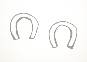 Horse foot print. Vector drawing