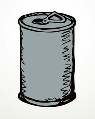 Can bottle. Vector drawing sketch