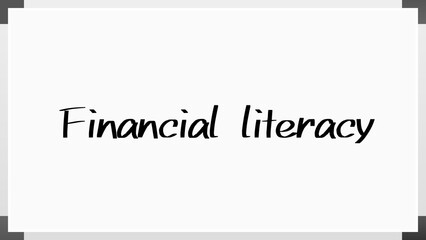 Financial literacy のホワイトボード風イラスト