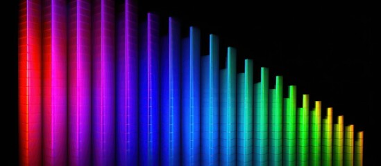 Obraz premium Abstract Rainbow Bars on Black Background