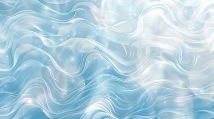 Obraz premium Water ripple patterns in light blue and white with glowing points hidden Easter egg motifs wallpaper