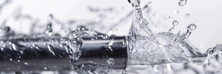 Urgent Close-up of a Burst Plastic Home Pipe with Water Spewing Out, Underlining the Critical Need for Prompt Pipe Repair and Water Damage Mitigation.