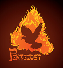 Pentecost sunday. Baptism with the Holy Spirit. Vector drawing icon