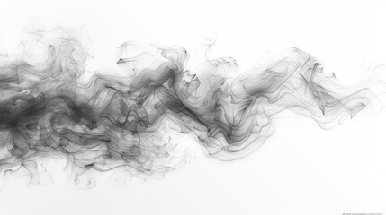 Fototapeta premium Simple pencil drawing of minimalist smoke.