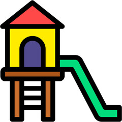 Vector Icon Slide, Entertainment, Park, Children, Water Park