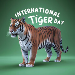 generated illustration of International Tiger Day celebrated on 29th July.
