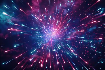 Fototapeta premium Fireworks in Dark Sky