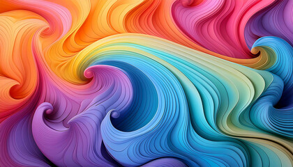 A vibrant abstract background with swirling waves and colorful curves in motion