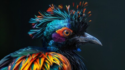 Fototapeta premium Vivid Plume Bird Portrait